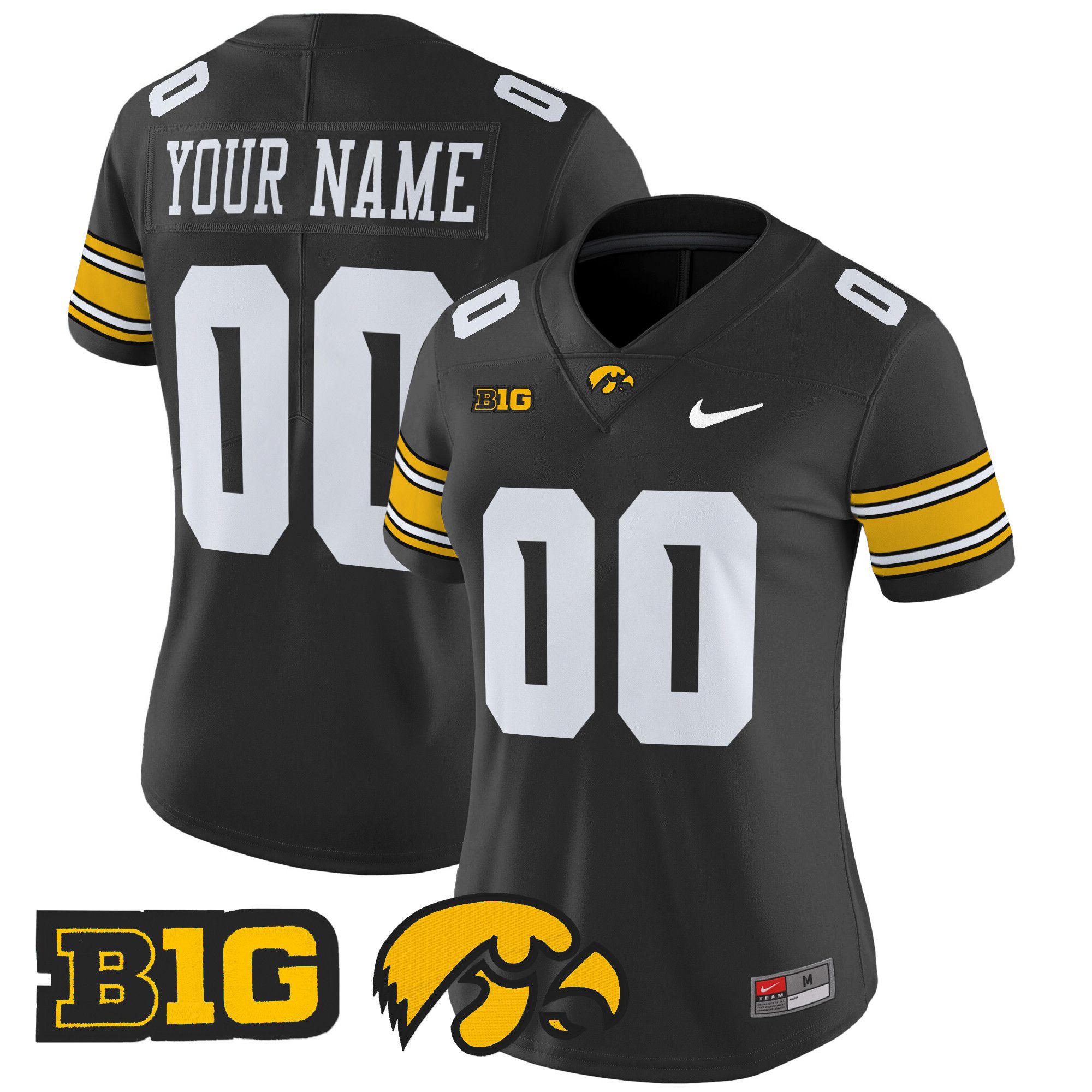 Women Iowa Hawkeyes Black Nike 2024 Vapor Limited Custom NCAA Jersey style 1